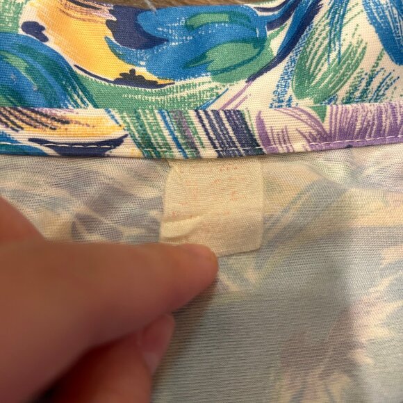 Vintage Novelty Floral Print Pearl Snap Button Down Dress Nightgown M - Picture 3 of 6